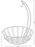 Basicwise Wire Metal Fruit Basket Holder with Banana Hanger, Black, (QI003494)