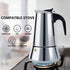 FCUS Stovetop Espresso Maker, Moka Pot, 200ml/6.5oz/4cup Percolator Italian Coffee Maker, Classic Cafe Maker, Stainless Steel, Suitable For Induction Cookers