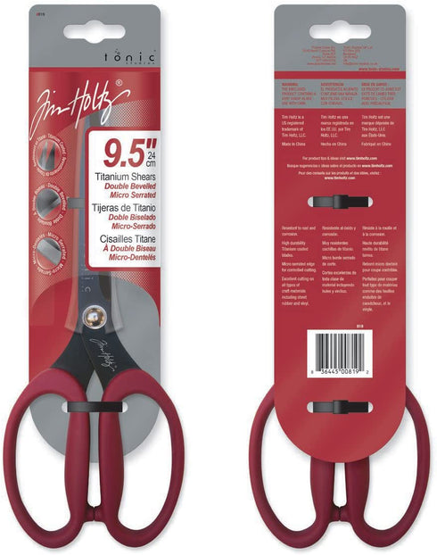 Tonic Studios Tim Holtz 819 Titanium Kush Grip Non-Stick Micro Serrated Shears (colors may vary)