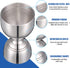 Double Cocktail Jigger Stainless Steel Shot Glass Measuring Cup Vintage 1 oz/ 2 oz Jigger for Bartending, Beautiful Double Cocktail Tools for Home Bartender Party Bar Wine Drink (2 Pieces)