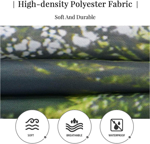 Nature Shower Curtain Polyester, Tropical Cave Waterfall Forest Mountain in National Park Scene Bath Curtains for Shower, Landscape Fabric Bathroom Decor Set with Hooks