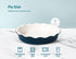 Pie Dish, by Kook, Round Pie Pan/Plate, Deep Dish, Ruffled Wave Edge, for Kitchen Cooking/Baking Dessert Dinner, 10-Inch Ceramic make, 42oz (Navy)