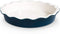 Pie Dish, by Kook, Round Pie Pan/Plate, Deep Dish, Ruffled Wave Edge, for Kitchen Cooking/Baking Dessert Dinner, 10-Inch Ceramic make, 42oz (Navy)