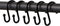 Metal Shower Curtain Hooks,Rust Resistant S Shaped Shower Curtain Rings,Shower Hooks for Bathroom,Decorative Shower Hooks for Curtain Rod,Set of 12 (Black)