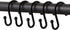 Metal Shower Curtain Hooks,Rust Resistant S Shaped Shower Curtain Rings,Shower Hooks for Bathroom,Decorative Shower Hooks for Curtain Rod,Set of 12 (Black)