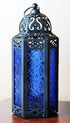 Vela Lanterns Decorative Moroccan Candle Lantern Holder for Decor, Cobalt Glass, Medium