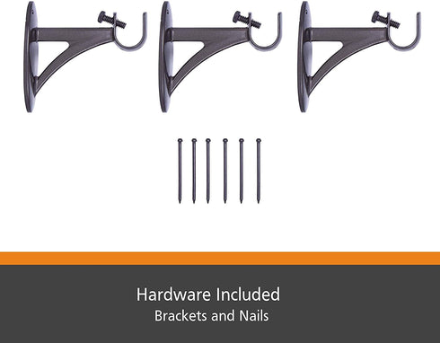 Kenney 5/8" Fast Fit Bailey Easy Install Curtain Rod, Oil Rubbed Bronze, 36"-66"