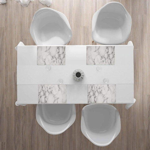 MSGUIDE Marble Placemats Set of 4 for Dining Table Washable Heat Resistant Kitchen Mats,12x18in
