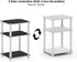 Furinno Just 3-Tier Turn-N-Tube End Table / Side Table / Night Stand / Bedside Table with Plastic Poles, 1-Pack, White/White