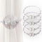 ALON Magnetic Curtain Tiebacks, Bling Curtain Holdbacks, Crystal Tie Backs for Curtains, Hold Curtains Drape Ties Backs 17 inch Holdback, No Need Drilling(Set of 4 - Silver)