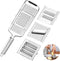Suuker Multi-Purpose Vegetable Slicer Set,Stainless Steel Cheese Grater & Vegetable Chopper with 4 adjustable Blades for Vegetables, Fruits,Hand-held Shredder Cutter Grater Slicer Kitchen Tool(Silver)