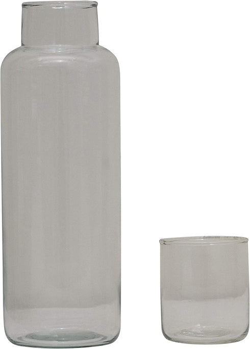 Creative Co-Op Recycled Glass (Set of 2) Decanter, Clear