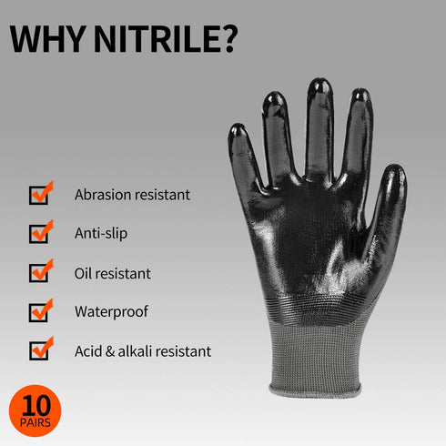 Vgo Safety Work Gloves, Gardening, Non-slip Dipping Gloves (NT2110)