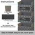 Over The Door Hanging Organizer with 5 Large Pockets,Foldable Wall Mount Fabric Storage with Clear Window and 2 Metal Hooks for Pantry,Closet,Kitchen,Nursery,Bathroom,Dorm-49.6x12.2x5 inches(Grey)