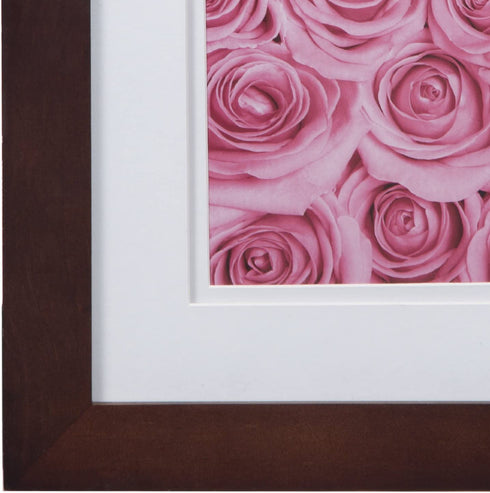 Gallery Solutions 17FW1475 Wall Mount Double Mat Picture Frame, 5" x 7" With Mat or 8" x 10" Without Mat, Walnut