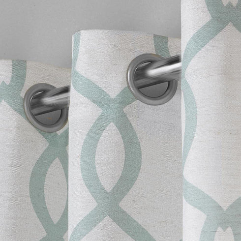 Exclusive Home Curtains Kochi Linen Blend Grommet Top Curtain Panel Pair, 54x108, Seafoam, 2 Count