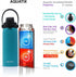 New Aquatix (Turquoise, 21 Ounce) Pure Stainless Steel Double Wall Vacuum Insulated Sports Water Bottle Convenient Flip Top Cap with Removable Strap Handle - Keeps Drinks Cold 24 hr/Hot 6 hr