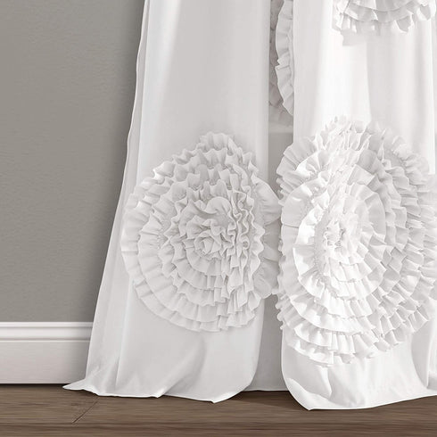 Lush Decor, White Serena Window Panel for Living, Dining Room, Bedroom (Single Curtain), 84 x 54 L