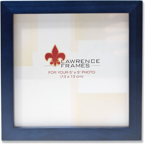 Lawrence Frames Blue Wood Picture Frame, Gallery Collection, 5 by 5-Inch