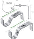 Frienda 4 Pieces Curtain Rod Brackets General Adjustable Curtain Brackets Valance Support Holders Curtain Rod Holder Wall Bracket Hooks with Screws for 1 Inch Diameter Curtain Rod (Painted Silver)