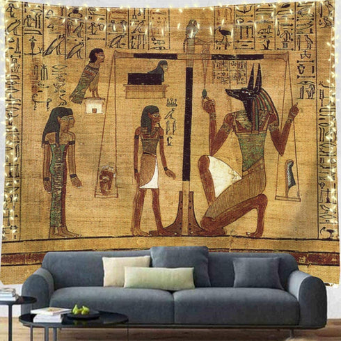 QCWN Egyptian Tapestry Wall Hanging Egyptian Ancient Religion Historical Tapestry Backdrop Cloth Egypt Egyptian Character for Home Dorm Living Room Decor. Multi 78x59Inc