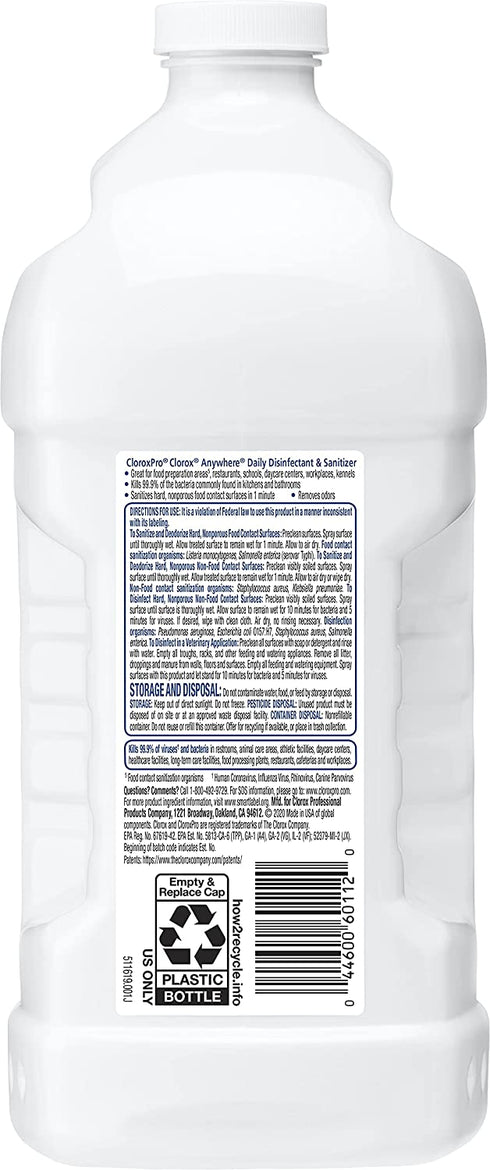 CloroxPro Anywhere Daily Disinfectant and Sanitizer, 64 Fluid Ounces