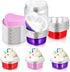 Heart Shaped Cake Pans with Lids, 3.4 Ounces/ 100 ml, Aluminum Foil Mini Disposable Heart Cupcake Pans for Valentine's Day Wedding Parties (Red, Pink, Purple,30 Sets)