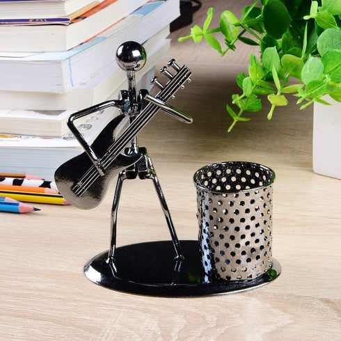 andy cool Pencil Holder Novelty Iron Crafts with Musician Artist Pattern Pen Holder Desk Organizers (Electric Guitar) Durable and Practical