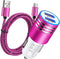 Fast Charging USB C Car Charger for Samsung Galaxy S22 S21 S20 FE S10 S9 S8 Note 20 Ultra A53 A13 A02S A12 A32 A42 A11 A20 A21 A51 A50, Quick Charge 3.0 +2.4A Rapid Car Adapter with 6ft Type C Cable