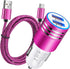 Fast Charging USB C Car Charger for Samsung Galaxy S22 S21 S20 FE S10 S9 S8 Note 20 Ultra A53 A13 A02S A12 A32 A42 A11 A20 A21 A51 A50, Quick Charge 3.0 +2.4A Rapid Car Adapter with 6ft Type C Cable