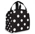 Kslai White and Black Polka Dot Lunch Bag Tote Bag Lunch Bag for Women Lunch Box Insulated Lunch Container