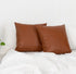 INSPIRED IVORY 18 x 18? Faux Leather Throw Pillow Covers - Set of 2 in Brown Tan - Strong Zippers, Double-Stitched, Vegan - Suits Cognac, Farmhouse, Modern - Tullulah Collection Decorative Cases