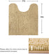 ITSOFT Non-Slip Shaggy Chenille Toilet Contour Bathroom Rug with Water Absorbent, 24 x 21 Inches U-Shaped Beige