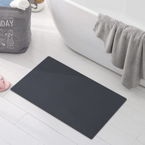 Super Absorbent Floor Mat, GOYLSER Thin Bathroom Rugs Home Floor Mats, Super Absorbent Bath Mat Quick Dry Bathroom Carpet Floor Doormat (Navy)