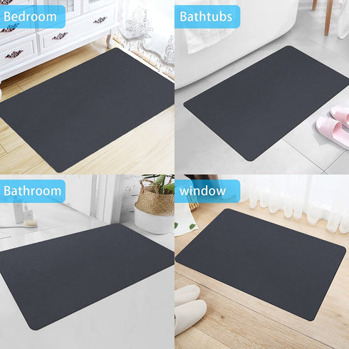 Super Absorbent Floor Mat, GOYLSER Thin Bathroom Rugs Home Floor Mats, Super Absorbent Bath Mat Quick Dry Bathroom Carpet Floor Doormat (Navy)