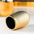Gold Bathroom Accessory Set 4 Piece Ceramic Bath Accessories Sets Complete, Rain- Drop Shaped Bathroom Essential with Toothbrush Holder & Dish, Tumbler,Soap Dispenser Set for Bath Decor