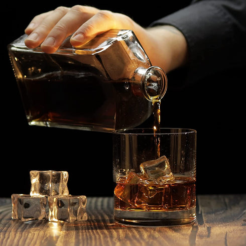 Whiskey Decanter With Glass Stopper - Capitol Liquor Decanter - Airtight Stopper for Wine, Bourbon, Brandy, Juice, Water - Decanter Sets For Men Christmas Gifts for Dad Boyfriend Husband Him - 24 oz
