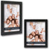 NEXHOMMY 8x10 Picture Frames Set - (2 Pack, Black) Solid Wood Photo Frame With Hanger Hooks For Wall Mount, Kickstand Easel For Table Top And High Definition Glass Display