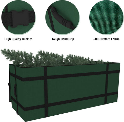 Brobery Christmas Tree Storage Bag 9 Feet Wide Opening Xmas Tree Box Storage Container for Disassembled Trees 600D Oxford with Durable Handles & Dual Zipper