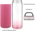 Life4u Reusable Borosilicate Glass Water Bottle Wide Mouth with Neoprene Sleeve Glass Drinking Bottle BPA Free (Pink)