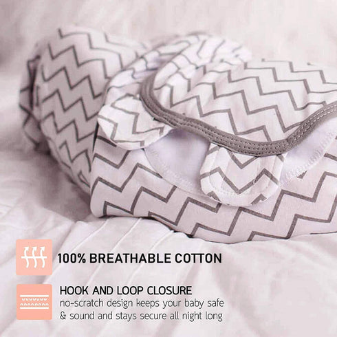 Cuddlebug Adjustable Baby Swaddle Blanket & Wrap (Spots & Stripes), Pack of 3 (Small/Medium 0-3 Months Old)