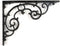 Wall Shelf Bracket - Ornate Pattern - Cast Iron - 11.25" Long, Black