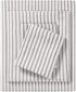 Madison Park Essentials Chambray Printed ultra soft 4 piece sheet set, Grey Stripe, Queen