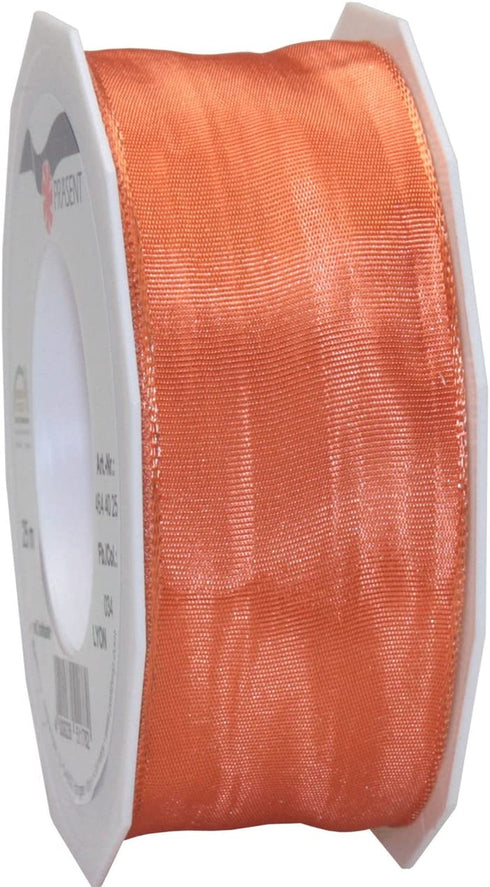 Morex Ribbon French Wired Lyon Fabric Ribbon, 1-1/2-Inch by 27-Yard, Orange (46440/25-034)