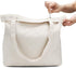 Tote Bags with Zipper, 3PCS Segarty 16.5x13 inch Natural Heavy DIY Tote for Crafting, Ironing and Embroidering, White Canvas Tote, Reusable Grocery Shopping Bag