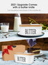AISBUGUR Large Butter Dish with Lid Ceramics Butter Keeper Container with Knife and High- quality Silicone Sealing Butter Dishes with Covers Good Kitchen Gift White