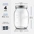 Wide-Mouth Glass Mason Jars, 32-Ounce (4-Pack) Glass Canning Jars with Silver Metal Airtight Lids and Bands with Chalkboard Labels, for Canning, Preserving, Meal Prep, Overnight Oats, Jam, Jelly,
