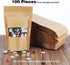 100 Pcs Kraft Stand Up Pouch with Window 6.3 x 8.6 in Brown Zip Lock Stand Up Bags, Reusable, Heat-Sealable for Home or Business