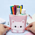 GFPGYQ Standing Pencil Case for Girls, Boba Cat Pop Up Pencil Case Cute Telescopic Pen Pouch Holder Canvas Zip Kawaii, Kids Students Gifts 3 Packs