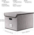 PRANDOM File Organizer Box - Set of 1 Collapsible Decorative Linen Filing Storage Hanging File Folders with Lids Office Cabinet Letter Size (15x12.2x10.75 inch)
